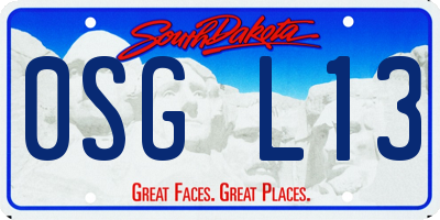 SD license plate 0SGL13