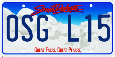 SD license plate 0SGL15