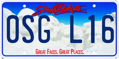 SD license plate 0SGL16