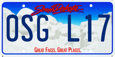 SD license plate 0SGL17
