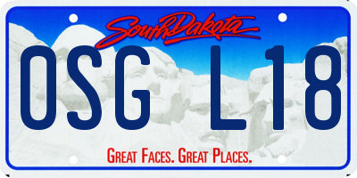 SD license plate 0SGL18