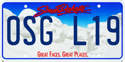 SD license plate 0SGL19