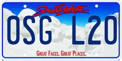 SD license plate 0SGL20