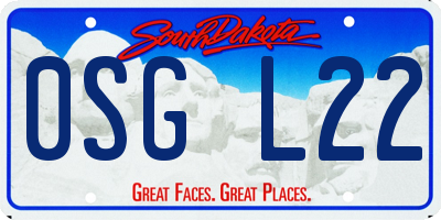 SD license plate 0SGL22