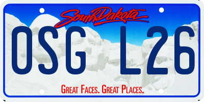 SD license plate 0SGL26