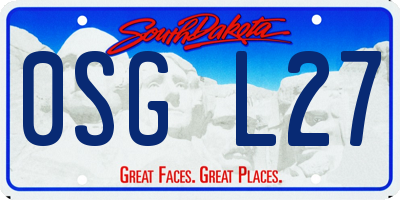 SD license plate 0SGL27