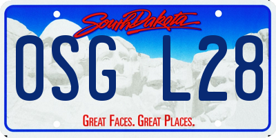 SD license plate 0SGL28