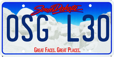 SD license plate 0SGL30