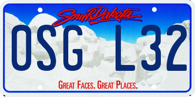 SD license plate 0SGL32