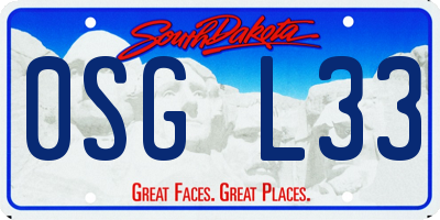 SD license plate 0SGL33