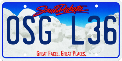 SD license plate 0SGL36