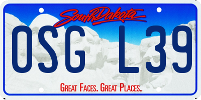 SD license plate 0SGL39