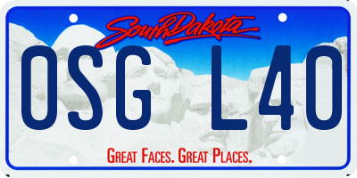 SD license plate 0SGL40