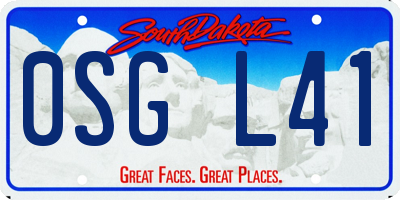 SD license plate 0SGL41
