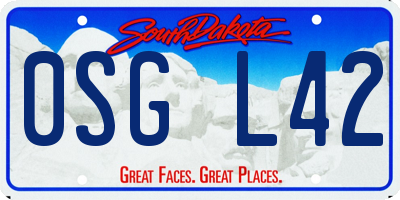 SD license plate 0SGL42