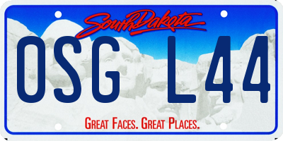 SD license plate 0SGL44