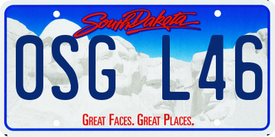 SD license plate 0SGL46