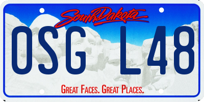 SD license plate 0SGL48