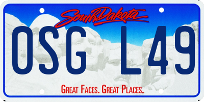 SD license plate 0SGL49