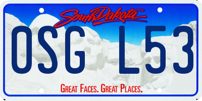 SD license plate 0SGL53