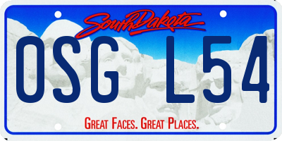 SD license plate 0SGL54