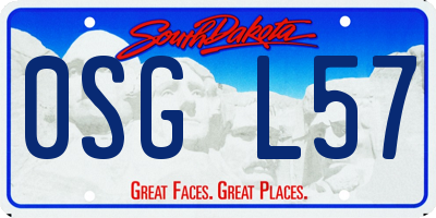 SD license plate 0SGL57
