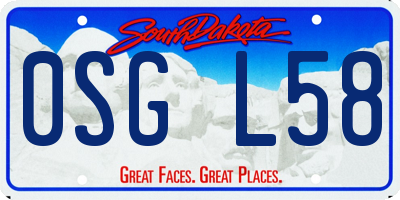 SD license plate 0SGL58