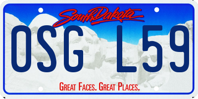 SD license plate 0SGL59