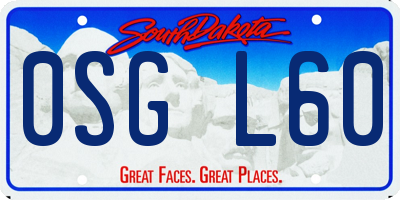SD license plate 0SGL60