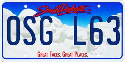 SD license plate 0SGL63