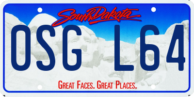 SD license plate 0SGL64