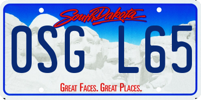 SD license plate 0SGL65