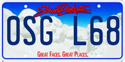 SD license plate 0SGL68
