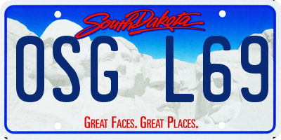 SD license plate 0SGL69
