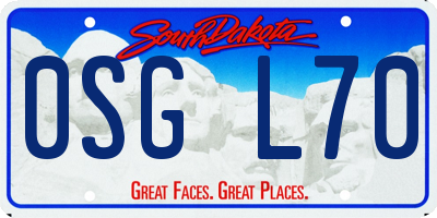 SD license plate 0SGL70