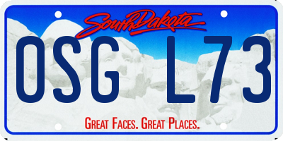SD license plate 0SGL73