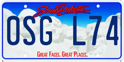 SD license plate 0SGL74