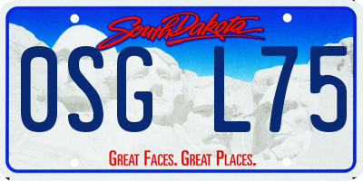 SD license plate 0SGL75