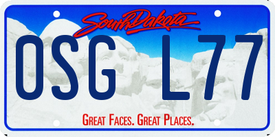 SD license plate 0SGL77