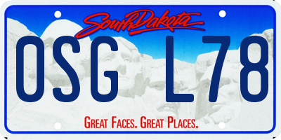 SD license plate 0SGL78