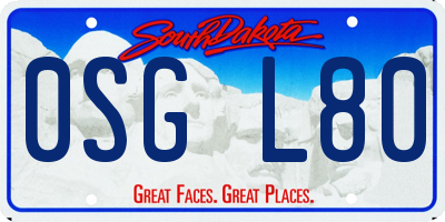 SD license plate 0SGL80