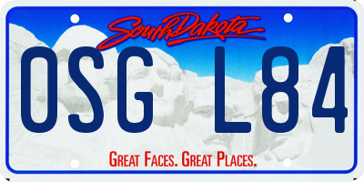 SD license plate 0SGL84