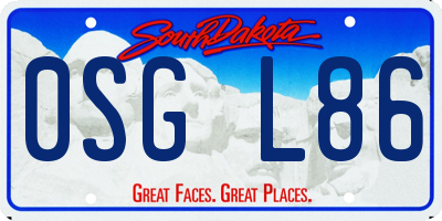 SD license plate 0SGL86