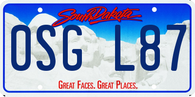 SD license plate 0SGL87