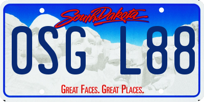 SD license plate 0SGL88