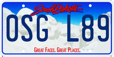 SD license plate 0SGL89