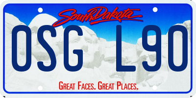 SD license plate 0SGL90