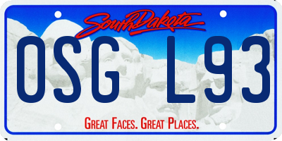 SD license plate 0SGL93