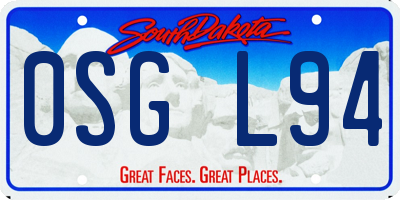 SD license plate 0SGL94
