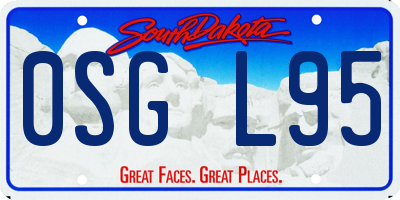 SD license plate 0SGL95